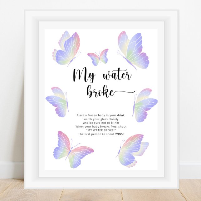 Affiche Papillons - mon eau a cassé le jeu (Créateur téléchargé)