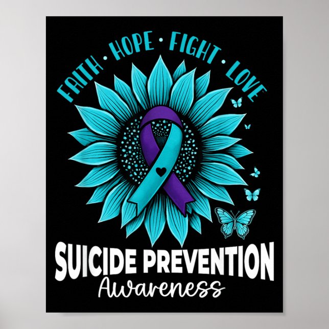 Affiche Papillons Tournesol Prévention du Suicide Sensibil (Devant)