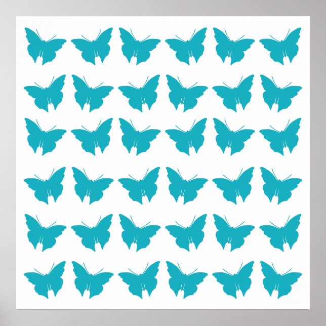 Affiche Papillons Turquoise Bold (Devant)