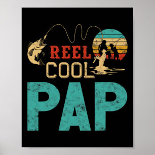 Affiche Papou super cool pêche Cadeau de fête des pères po