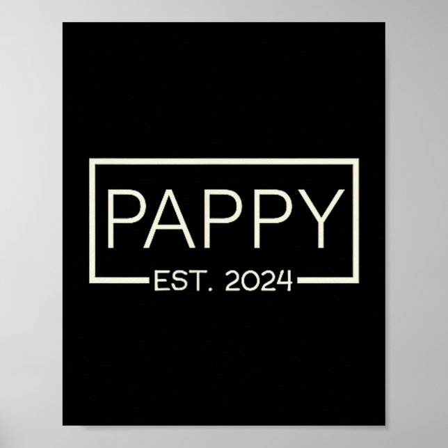 Affiche Pappy Est 2024 New Dad Father's Day Men Cket  (Devant)