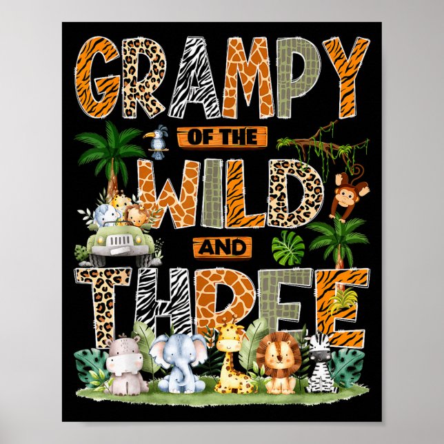 Affiche Papy de la faune sauvage &amp; Trois Zoo 3e annive (Devant)