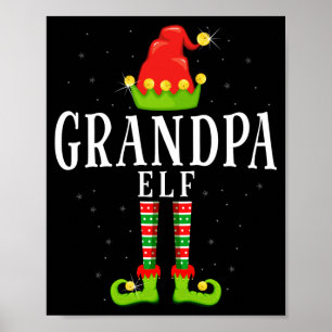 Affiche Papy elfe Noël pyjama de Noël assorti