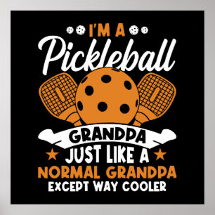 Affiche Papy Joueur de Pickleball Cool