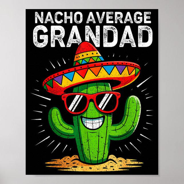 Affiche Papy nacho moyen drôle cinq de mayo mexicain (Devant)