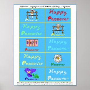 Affiche Pâque / Happy Pessa Fabric Font légende