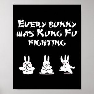 Affiche Pâques Amusantes Chaque Lapin Était Kung Fu Lutter