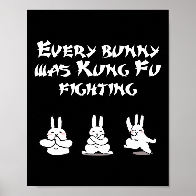 Affiche Pâques Amusantes Chaque Lapin Était Kung Fu Lutter (Devant)