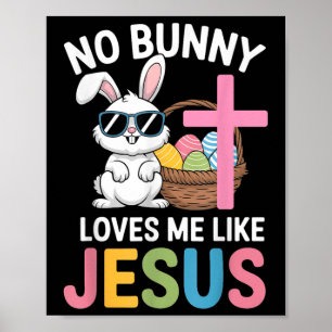 Affiche Pâques Aucun Lapin M'Aime Comme Jésus Enfants Femm