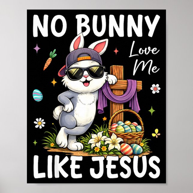 Affiche Pâques aucun lapin ne m'aime comme Jésus Enfants c (Devant)