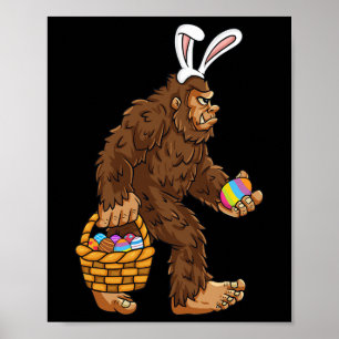 Affiche Pâques Bigfoot Avec Panier Oeufs Fun Boys Enfants 