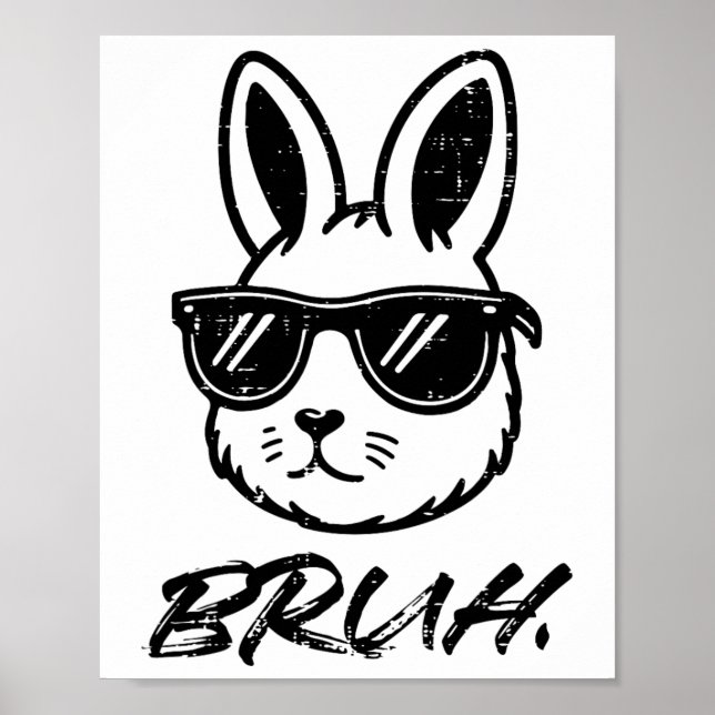 Affiche Pâques Bruh Bunny Sungles Drôle Mème Hommes Garçon (Devant)