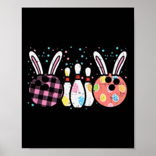 Affiche Pâques Bunny Bowling mignonne Printemps Sport femm