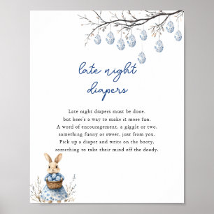 Affiche Pâques Chinoiserie Baby shower Late Night Diapos