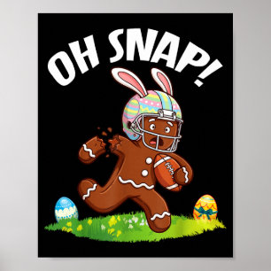 Affiche Pâques Football Bonhomme en pain d'épice Oh Snap B