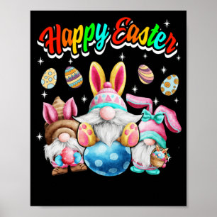 Affiche Pâques Gnome Avec Des Femmes De L'Oreille Bunny Jo
