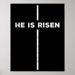 Affiche Pâques Il Est Ressuscité Croix Jésus Religieux Hom