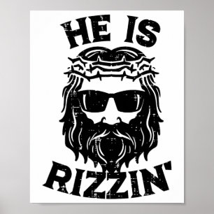 Affiche Pâques Jésus Il Rizzin Ressuscité Fun Christian Me