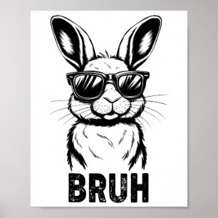 Affiche Pâques Jour Bruh Bunny Avec Sungles Hommes Garçons