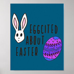 Affiche Pâques mignon excité à propos de citation de jeu d