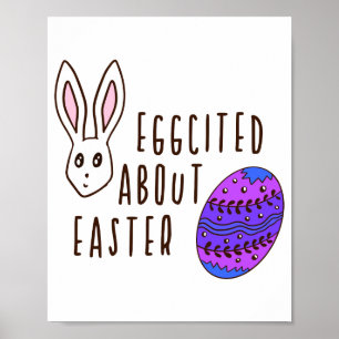 Affiche Pâques Mignon Excité à Propos de Pâques Citation d