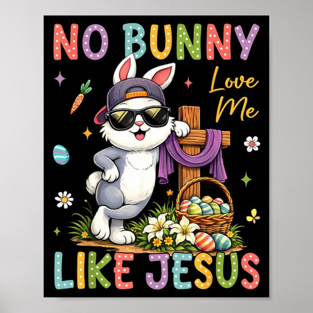 Affiche Pâques Pas de Lapin M'aime Comme Jésus Enfants Chr (Devant)