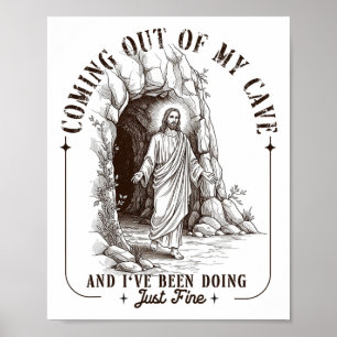 Affiche Pâques Sortir De Ma Grotte Jésus Résurrection Homm
