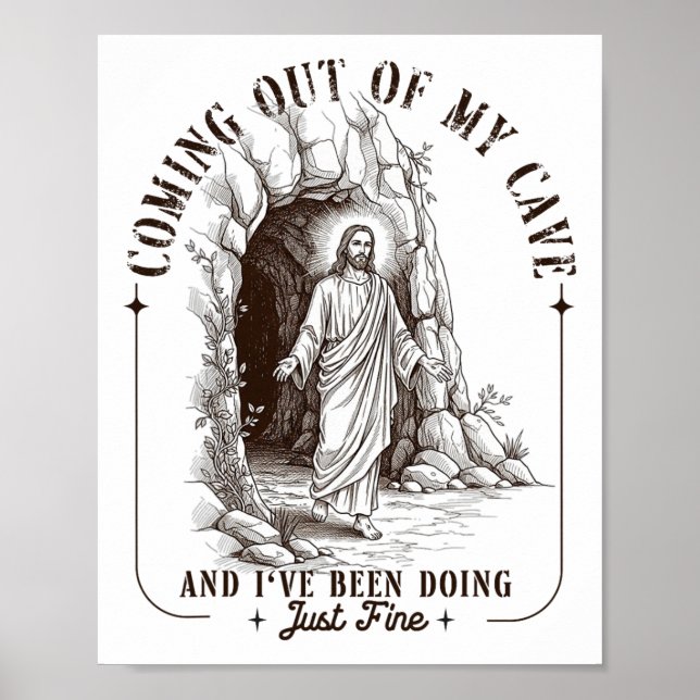 Affiche Pâques Sortir De Ma Grotte Jésus Résurrection Homm (Devant)