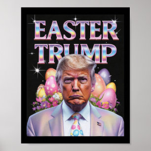 Affiche Pâques Trump drôle Fête de Pâques Chasse au lapin