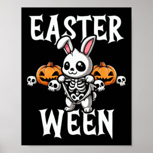 Affiche Pâques Ween Skeleton Bunny Halloween Thème