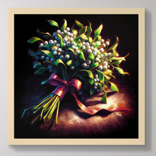 Affiche Paquet de dessin Pastel de ruban rouge Mistletoe