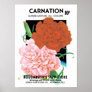 Affiche Paquet de semences vintage Art Étiquette, Fleurs o