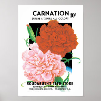 Affiche Paquet de semences vintage Art Étiquette, Fleurs o