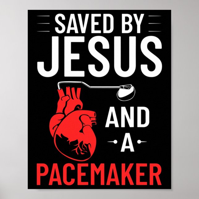 Affiche Par Jésus Et Un Pacemaker Sensibilisation aux mala (Devant)