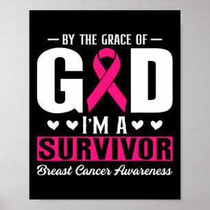 Affiche Par La Grâce De Dieu Je Suis Un Cancer Du Sein Sur