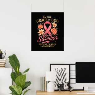 Affiche Par la grâce de Dieu survivante du cancer du sein