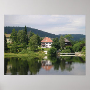 Affiche Par le lac dans la forêt noire