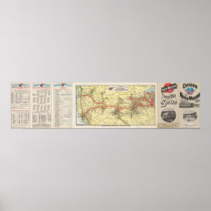 Affiche Par le service de train de Chicago