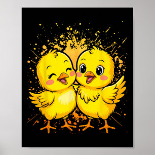 Affiche Par poulette éleveuse de poulets fille de la ferme