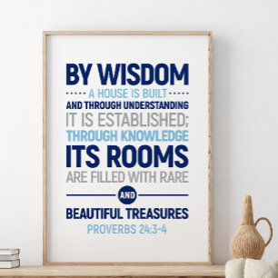 Affiche Par Sagesse Une Maison Est Construite, Proverbes 2