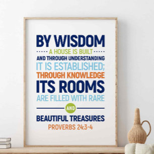 Affiche Par Sagesse Une Maison Est Construite, Proverbes 2