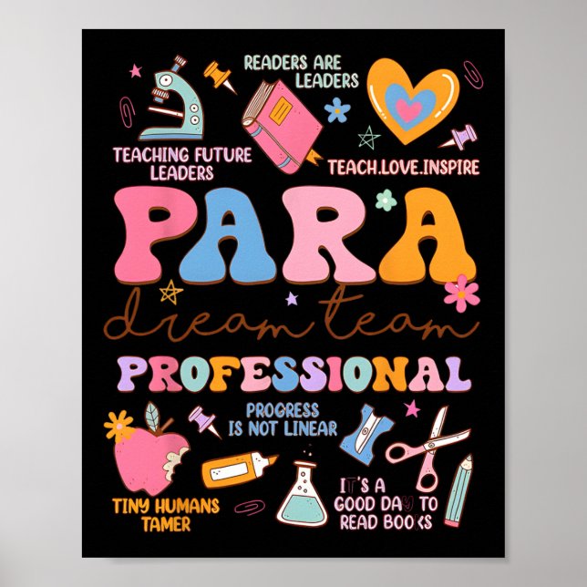 Affiche Para Dream Team Paraprofessional First Day Back To (Devant)