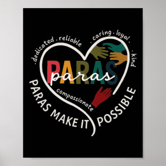Affiche Para Heart Paraprofessionnel Enseignant Paraéducat