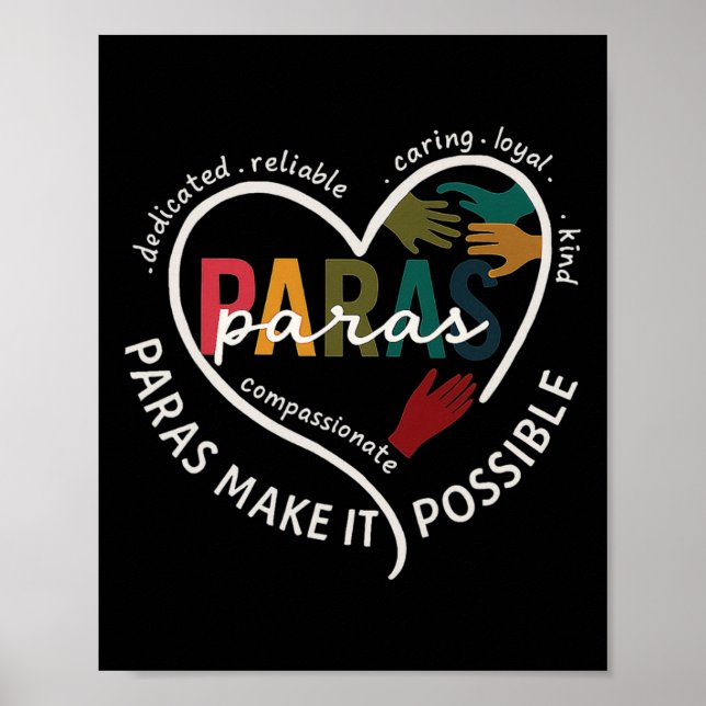 Affiche Para Heart Paraprofessionnel Enseignant Paraéducat (Devant)