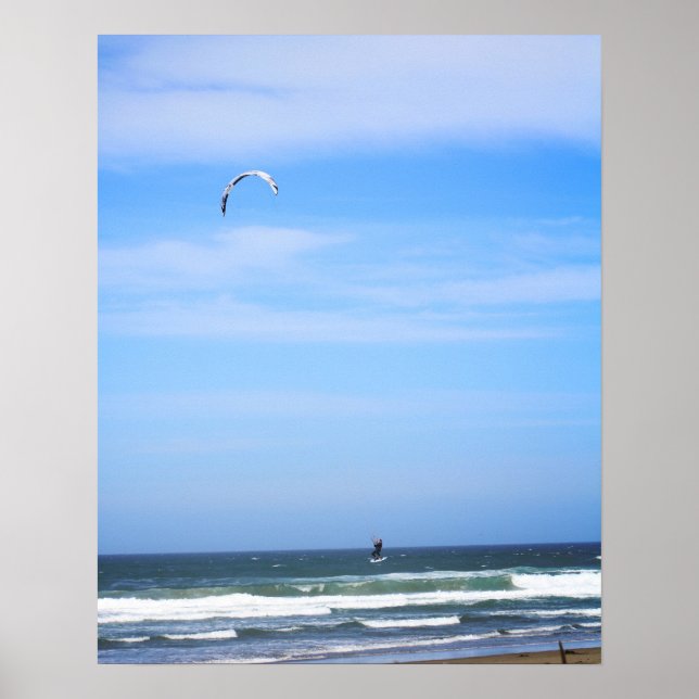 Affiche Para Surfer dans l'air sur la plage Couleur 16x20 (Devant)