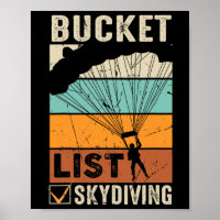 Parachute Jump Skydiver Instructor Bucket Listes S