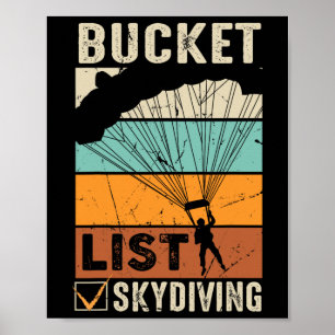 Affiche Parachute Jump Skydiver Instructor Bucket Listes S
