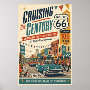 Affiche Parade de voitures classiques centenaires de la ro