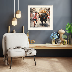 Affiche Parade San Fermin en Espagne Imprimer