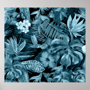 Affiche Paradis Aquarelle Tropical: Fleur de Jungle